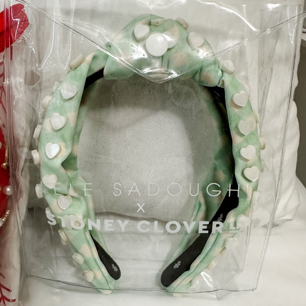 NWOT Stoney Clover Lane x Lele Sadoughi Mint Chip MOP Knotted Headband